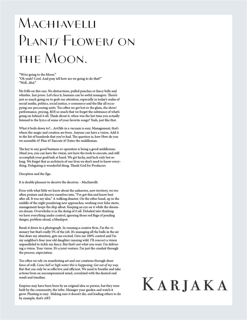 Machiavelli Plants Flowers on the Moon.